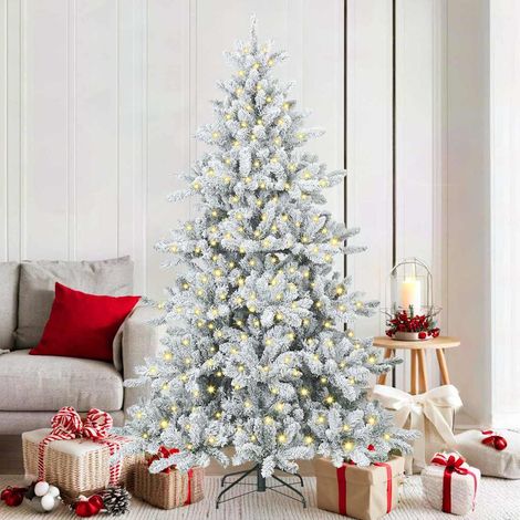 Künstlicher klappbarer Weihnachtsbaum Weiß 180 cm PVC und Stahl