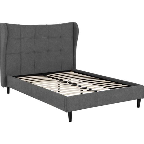 Verona 4 Feet 6 Inches Bed Frame - L211 x W161.5 x H136 cm - Grey Fabric