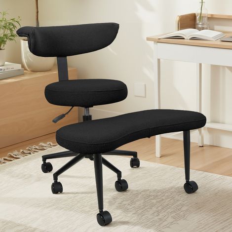 FIANAO - Kreuzbeinstuhl - Ausgestattet mit einer um 360 Grad ausziehbaren, drehbaren Fußstütze, ergonomisch gestaltet für das Büro, zum Entspannen zu Hause, zum Yoga-Üben usw. (1/5)