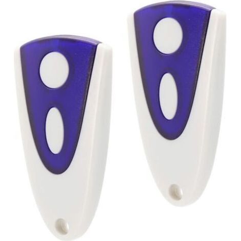 Confezione da 2 telecomandi per porta da garage Novoferm, 433,92 MHz, 2 canali, telecomando per porta da garage Novotron 502/504/512/514 (con 2 batterie extra) - Bianco e Blu (1/5)