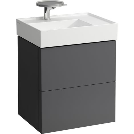 Meuble sous-vasque KARTELL 600x580x450mm, 2 tiroirs gris ardoise (1/5)