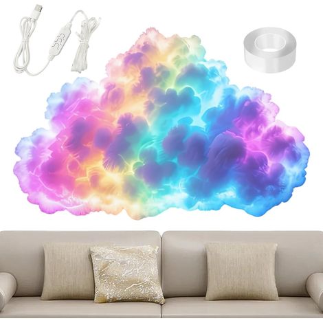 Thundercloud Lot de lampes LED 3D USB Thundercloud – Lumière d'ambiance dynamique, pour chambre à coucher, bureau, fête, festival, fête, photographie, bureau (1/5)