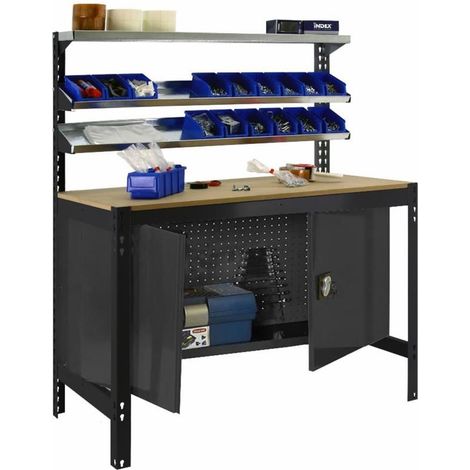 Mesa de Trabajo SIMONWORK BT 1 cabinet 900 antracita/madera (1/2)