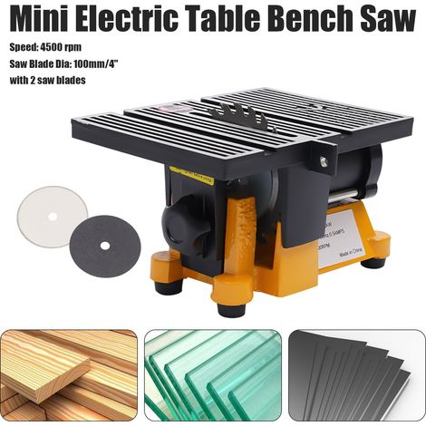 Portable Mini Table Saw Cutter Bench Cutting Machine Plastic Wood Metal 4500rpm (1/5)