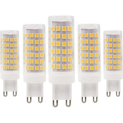 G9 LED Light Bulbs, 9W/800LM, 80W Halogen Equivalent, Warm White 3000K, Energy Saving, G9, Non-Dimmable, AC 220-240V, Pack of 5 [Energy Class A+] (1/5)