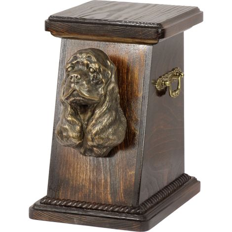 Urne funéraire pour Cocker Spaniel Américain, élégante urne ornée d'une statuette, urne commémorative avec buste de chien par Art-Dog (1/5)