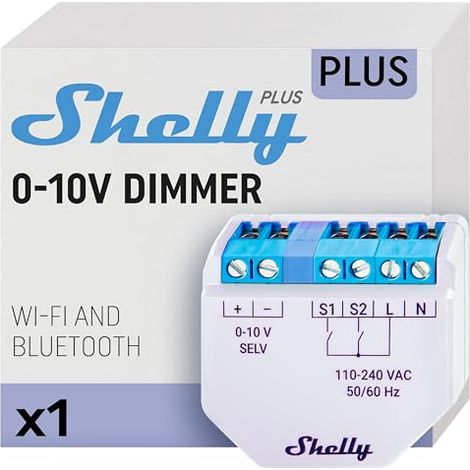 Shelly Shelly Plus 0-10V Dimmer Actionneur de gradation Bluetooth, Wi-Fi
