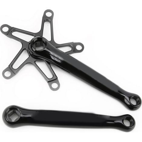 Pédalier Bolany à trous carrés, entraxe 130 BCD, plateau mono-disque, pièces détachées pour vélo pliant, noir (1/5)