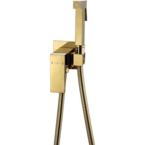 Mexen Cube robinet bidet encastré avec ensemble mural, doré - 7599150-50 (1/2)