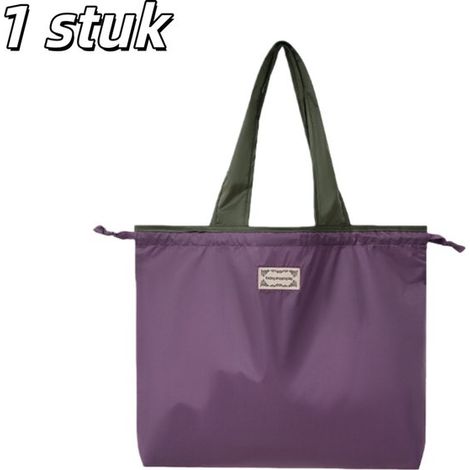 pièce - Sac de courses - Pliable - Portable - Sac à bandoulière - Grande capacité - Sac de transport avec cordon de serrage - Imperméable - Réutilisable - Avec poignées - Convient pour les courses - V (1/5)