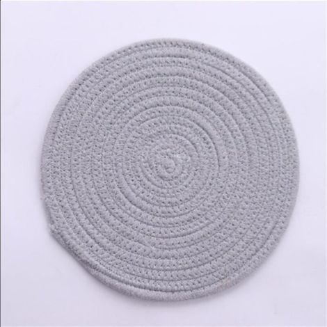 Tapis de Table isolant en corde de coton - - Napperons ronds - Gris - Adulte (1/4)