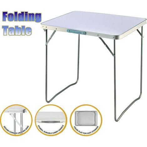 Table de camping, stand 80cm longue table pliante table de pique - nique portable en aluminium (1/5)