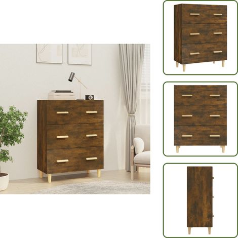 Sideboard Räuchereiche 70x34x90 cm Holzwerkstoff - Schreibtisch - Wohnzimmermöbel - Sideboard - Regal - Holzmöbel (1/5)