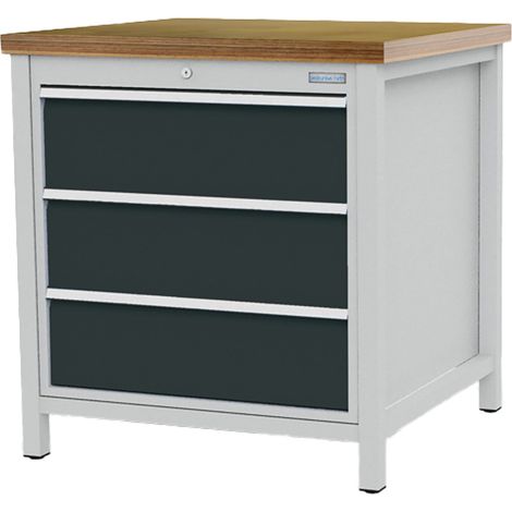 Bedrunka+Hirth Kastenwerkbank Breite 810 mm R 24-24 3x Schublade BxTxH 810x750x859 mm - 03.075.10VZ (1/5)
