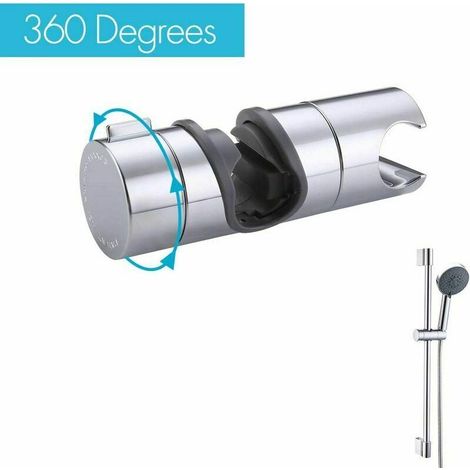 Holder for hand showers (18–25 mm), adjustable shower head holder, shower holder for hand showers, bathroom, 360° rotatable, high-quality ABS plastic, chrome-plated (1/5)