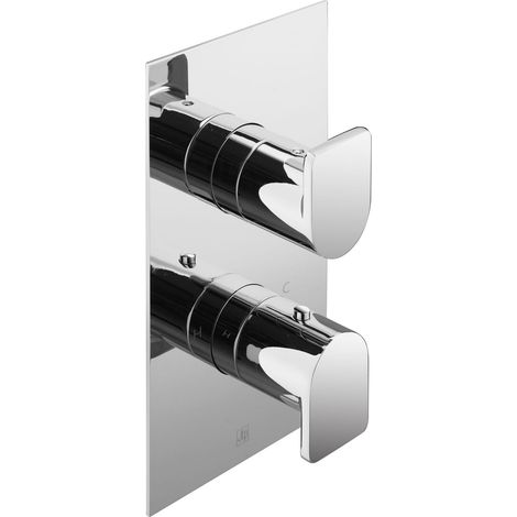 JTP Form Thermostatic Concealed 2 Outlet Shower Valve Dual Handle - Chrome (1/2)