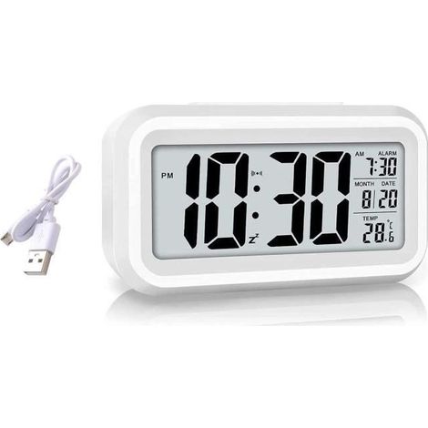 Alarm Digital rechargeable,Alarm Alarm LED with Of, Function Snooze, 12/24H Conversión, of Calendrier (1/4)