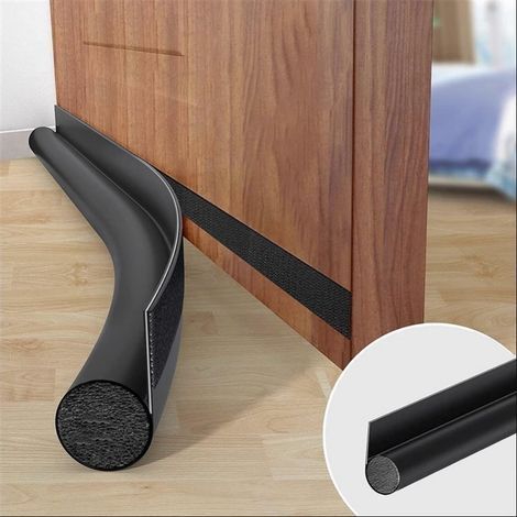 Lntyq Joint de Porte Coupe-Vent Auto-adhésif pour Portes, 96 cm sous Porte Coupe-Vent isolable Balai de Porte Protection Contre Les intempéries, insonorisé, Brun (1/5)