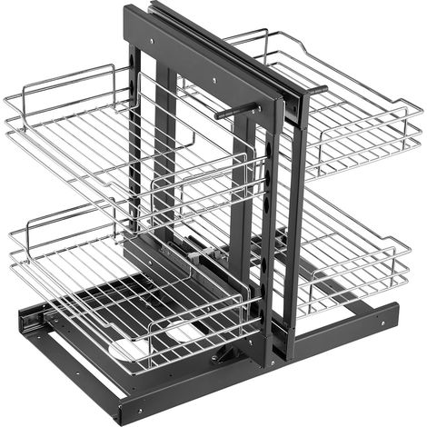 Organisateur angle mort – 2 niveaux – 4 étagères – Coulissant – Cuisine