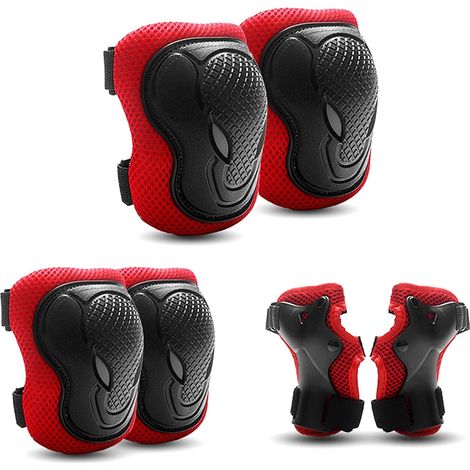 Genouillères pour Enfants, Ensemble de genouillères pour Enfants, Protections pour Patins en Ligne 6 en 1 équipement de Protection pour 3-8 Ans, protège-Coudes, protège-Poignets pour Scooter (1/5)
