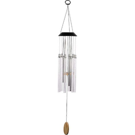 Carillon éolien solaire LED, lampe suspendue tubulaire étanche, couleurs variées, éclairage extérieur. (1/5)