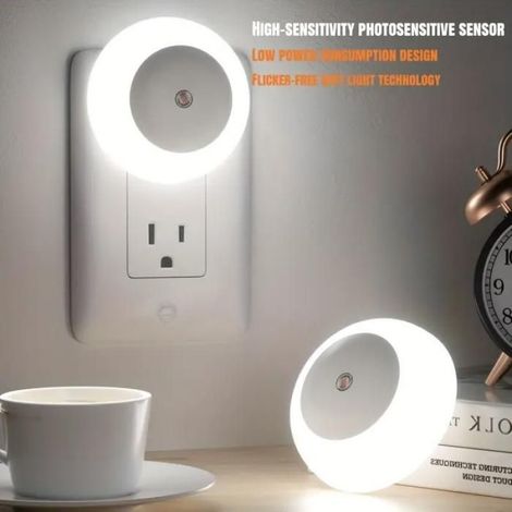 Lot de 5 veilleuses murales à détecteur de mouvement automatique, LED blanc chaud 0,5 W (lumière blanc chaud) (1/5)