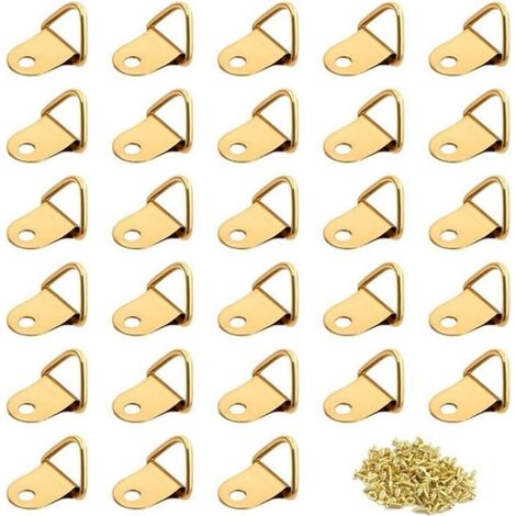 Triangular Hooks, Pack of 100 - Iron - Screw-on Installation (1/4)