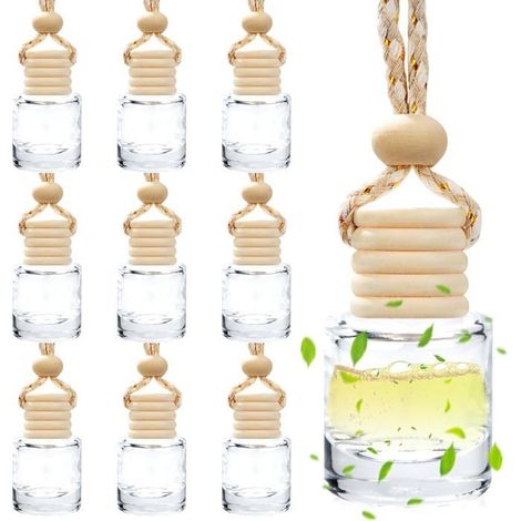 Flacons de Parfum Désodorisants pour Voiture en Verre Rechargeables Diffuseur D'huiles Essentielles Transparent Aromathérapie (1/5)