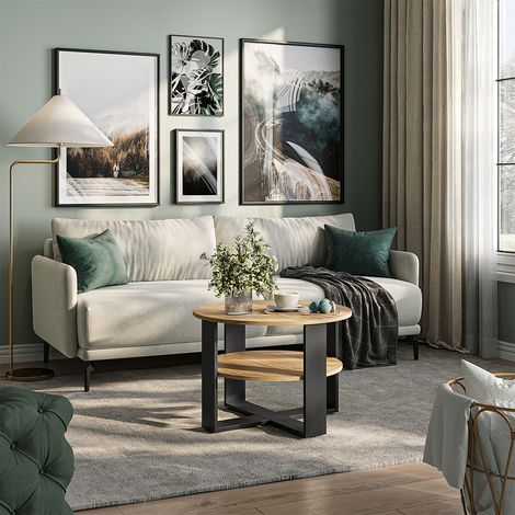 Couchtisch Romeo, Anthrazit/Artisan-Eiche, 68 x 68 cm, Vicco (1/5)