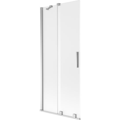 Pare-douche extensible à 2 volets Mexen Velar 80 x 150 cm, givre, chrome - 896-080-000-31-01 (1/2)