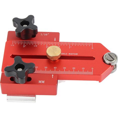 Guide de coupe fine allongé GD704B en alliage aluminium pour scie à table, découpe répétée de bandes étroites, compatible scie à ruban et défonceuse, 59-146 mm, 1 guide + 2 vis (1/5)