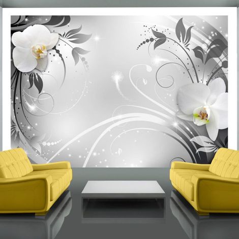 Papier Peint "Orchids on Silver" 210 x 300 cm (1/2)
