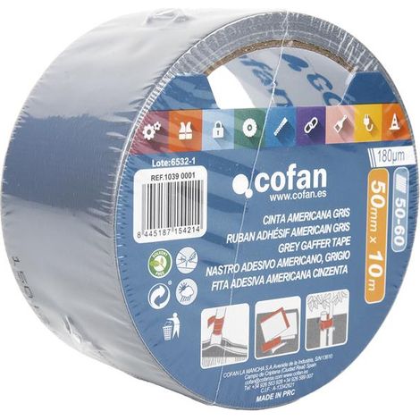 CINTA AMERICANA GRIS 180 MICRAS 50 MM X 10 M