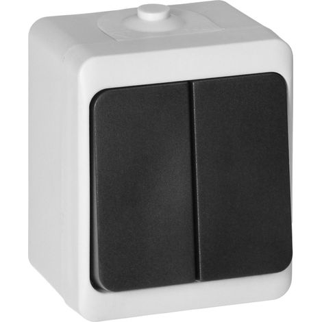 Interruttore per lampadario AQUATIC MINI IP54 da superficie, bianco e nero