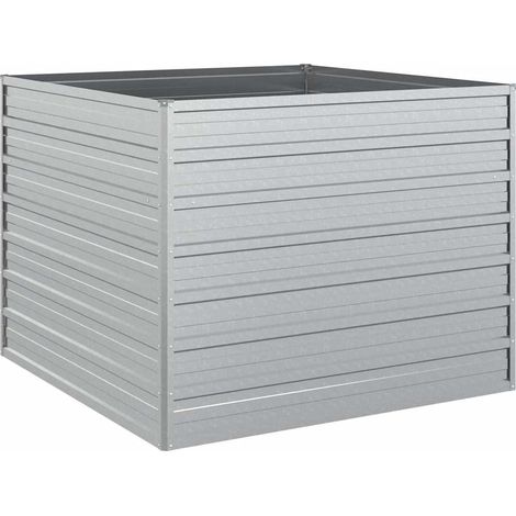 Jardinière，Lit surélevé de jardin 100x100x77 cm Acier galvanisé Argenté CFW17216 (1/5)