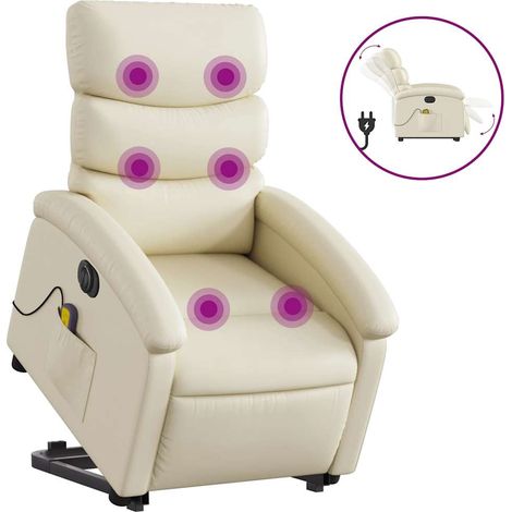 Maison Exclusive - Sillón de masaje elevable eléctrico cuero sint