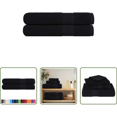 Baumwolle Handtuch - Handtücher FROGN 2 Stk. Schwarz 100x200 cm 360 g/m² (1/5)