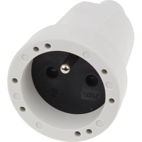 Universeel - enchufe de embrague pvc flexible 16a tierra blanca - 2107b - 8429760243748