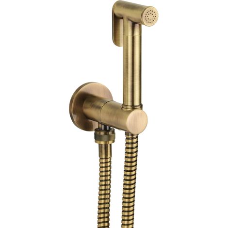 Ensemble de brosses hydro-nettoyantes pour toilettes en laiton couleur bronze Pollini Acqua Desing D79174123OA Bronze (1/5)