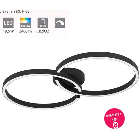 Plafoniera Minimal Amandolo Alluminio Nero Luce Led Integrato 19,5W (1/2)