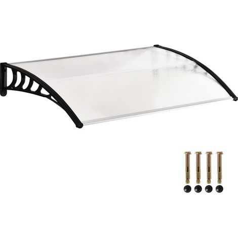 Tenda da Sole Curva con Viti e Bulloni Inclusi, in Policarbonato, PP e Alluminio, 90x150x25 cm (1/5)