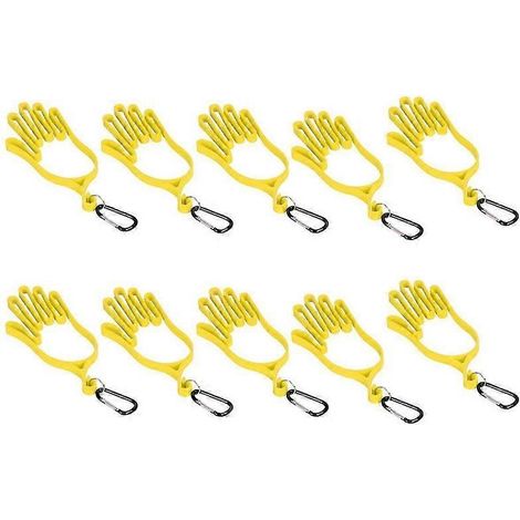 Support à gants jaune pour golfeurs et golfeuses afin de faciliter le séchage des gants (1/5)