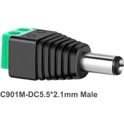 Connettore di Alimentazione DC Maschio e Femmina da 2,1 x 5,5 mm  Maschio (1/5)