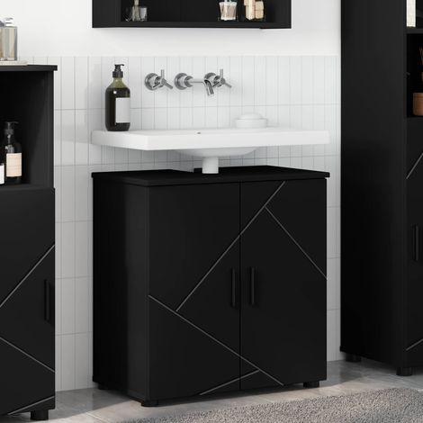vidaXL Bathroom Cabinet Black 61 x 35 x 64 cm Engineered wood, Metal (1/5)