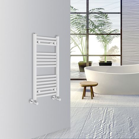 Warmehaus Straight Bathroom Heated Towel Rail Warmer Radiator Central Heating 800x400mm White