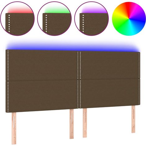 Maison Exclusive - Testiera a LED Marrone Scuro 180x5x118/128 cm in Tessuto