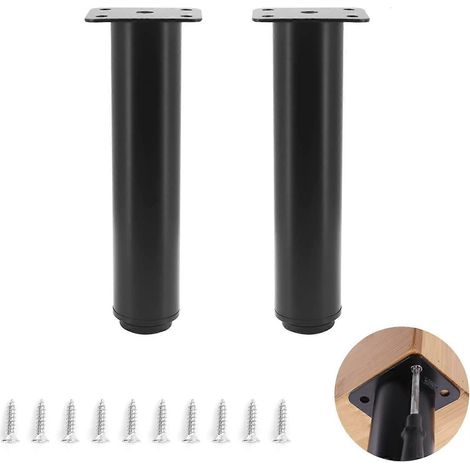 Pieds de lit réglables, 2 pieds de support métalliques extensibles pour meubles, pieds de support robustes pour cadre de lit, canapé, meubles et armoires (7,08 pouces) (1/5)
