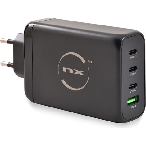 NX - Chargeur rapide GaN 130W USB-A et 3 x USB-C