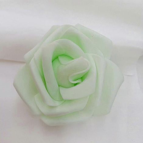 Bouquet de roses artificielles en mousse PE de 6 cm pour décoration de fête, à faire soi-même, idéal pour un mariage (lot de 10).vert clair (1/5)