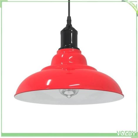 4103441 Lampe suspendue réglable hauteur E27 rouge brillant 31cm métal (1/5)